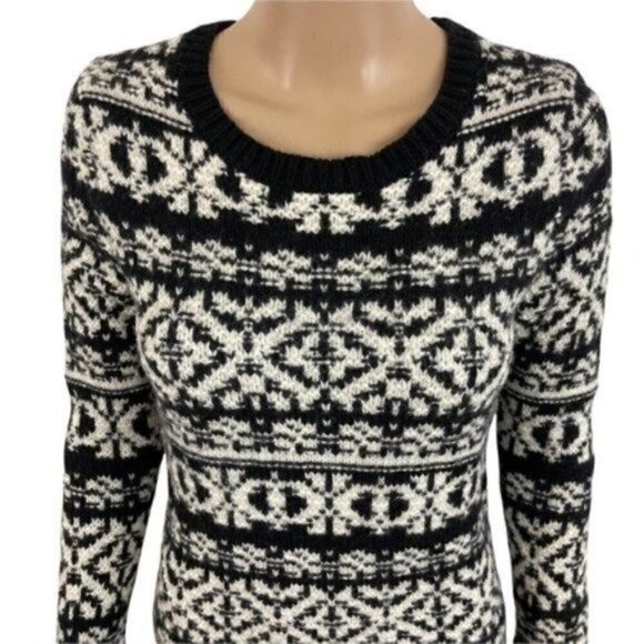 Theory Tommy P Fine Ultra 100% Wool Sweater Fair Isle Size Medium - Picture 2 of 7